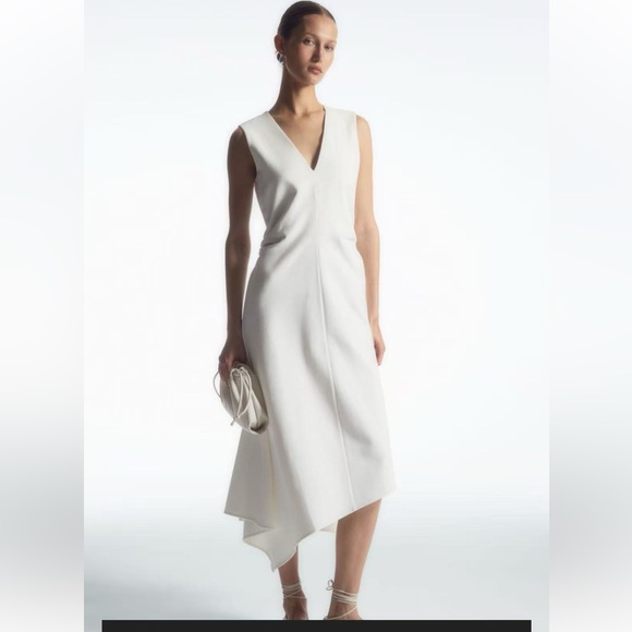 COS White Sleeveless midi Dress NWT - Picture 1 of 7
